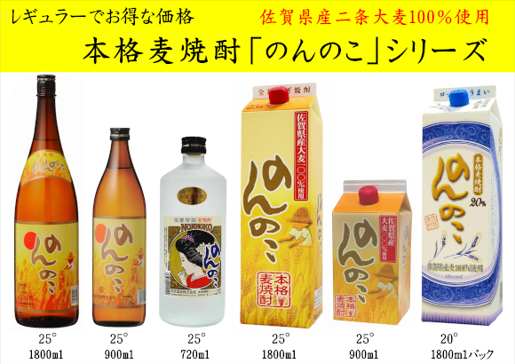 本格麦焼酎 のんのこシリーズ