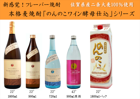 本格麦焼酎 のんのこワイン酵母シリーズ